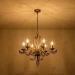 6-Light Vintage Candle Style Chandelier Crystal Beads - Image 9