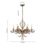 6-Light Vintage Candle Style Chandelier Crystal Beads - Image 10