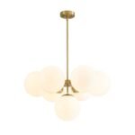 7-light Brass Sputnik Opal Glass Globe Bubble Chandelier - Image 5