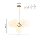 7-light Brass Sputnik Opal Glass Globe Bubble Chandelier - Image 20