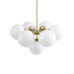 7-light Brass Sputnik Opal Glass Globe Bubble Chandelier - Image 13