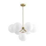 7-light Brass Sputnik Opal Glass Globe Bubble Chandelier - Image 6