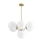 7-light Brass Sputnik Opal Glass Globe Bubble Chandelier - Image 11