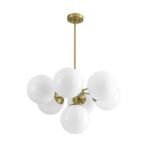 7-light Brass Sputnik Opal Glass Globe Bubble Chandelier - Image 8