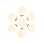 7-light Brass Sputnik Opal Glass Globe Bubble Chandelier - Image 14