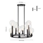 8-Light Glass Globe Wagon Wheel Chandelier - Image 10