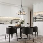 Black 7-Light Cluster Clear Glass Globe Chandelier - Image 2