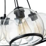 Black 7-Light Cluster Clear Glass Globe Chandelier - Image 9