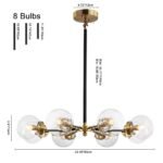 Black and Brass Mid-century Sputnik Chandelier - Image 12