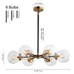 Black and Brass Mid-century Sputnik Chandelier - Image 11
