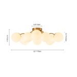 Bloom Brass Frosted Glass Bubble Semi Flush Chandelier - Image 16