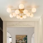 Blossom 12-Light Opal Glass Bubble Semi Flush Chandelier - Image 3