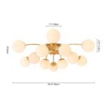 Blossom 12-Light Opal Glass Bubble Semi Flush Chandelier - Image 18