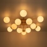 Blossom 12-Light Opal Glass Bubble Semi Flush Chandelier - Image 17