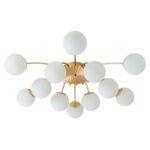Blossom 12-Light Opal Glass Bubble Semi Flush Chandelier - Image 11