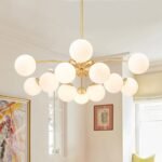 Blossom 12-Light Opal Glass Bubble Semi Flush Chandelier - Image 5