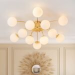 Blossom 12-Light Opal Glass Bubble Semi Flush Chandelier - Image 8