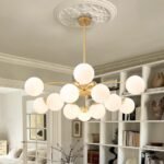 Blossom 12-Light Opal Glass Bubble Semi Flush Chandelier - Image 4