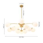 Blossom 12-Light Opal Glass Bubble Semi Flush Chandelier - Image 19