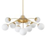 Blossom 12-Light Opal Glass Bubble Semi Flush Chandelier - Image 27