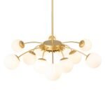 Blossom 12-Light Opal Glass Bubble Semi Flush Chandelier - Image 26