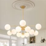 Blossom 12-Light Opal Glass Bubble Semi Flush Chandelier - Image 2