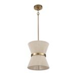 Boho 2-Tier Woven Thread Tapered Drum Pendant Light - Image 8