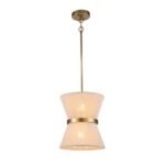 Boho 2-Tier Woven Thread Tapered Drum Pendant Light - Image 7