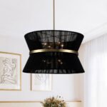 Boho 2-Tier Woven Thread Tapered Drum Pendant Light - Image 5