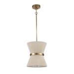 Boho 2-Tier Woven Thread Tapered Drum Pendant Light - Image 6