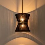 Boho 2-Tier Woven Thread Tapered Drum Pendant Light - Image 25