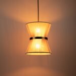 Boho 2-Tier Woven Thread Tapered Drum Pendant Light - Image 9