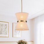 Boho 2-Tier Woven Thread Tapered Drum Pendant Light - Image 3