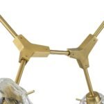 Brass 10-Light Branch Frozen Glass Ice Style Island Pendant - Image 9