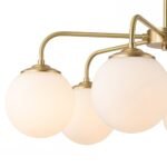 Brass 6-Light Milky White Globe Round Chandelier - Image 9