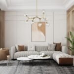 Brass 8-Light Organic Branch Frozen Glass Ice Style Chandelier - Image 2