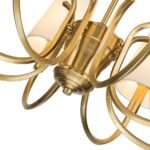 Brass 8-Light White Fabric Shade Scrolling Chandelier - Image 10