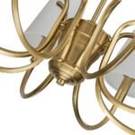 Brass 8-Light White Fabric Shade Scrolling Chandelier - Image 11