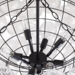 Brass Cluster Ribbed Glass Globe Bubble Chandelier - Image 38