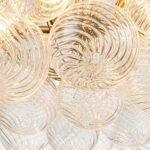 Brass Cluster Ribbed Glass Globe Bubble Chandelier - Image 31