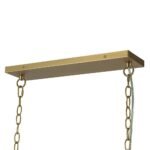 Brass Cluster Ribbed Glass Globe Bubble Linear Chandelier - Image 14