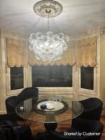 Brass Cluster Sculpture Texture Glass Globe Bubble Chandelier - Image 8