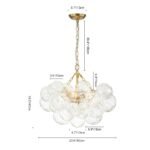 Brass Cluster Sculpture Texture Glass Globe Bubble Chandelier - Image 26