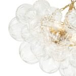 Brass Cluster Sculpture Texture Glass Globe Bubble Chandelier - Image 22