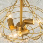 Brass Cluster Sculpture Texture Glass Globe Bubble Chandelier - Image 23