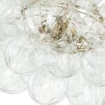 Brass Cluster Sculpture Texture Glass Globe Bubble Chandelier - Image 21