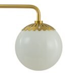 Brass Daisy 3-Light Opal Glass Globe Vanity Light - Image 9