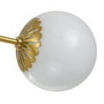 Brass Daisy Tiered Opal Glass Globe Sputnik Chandelier - Image 20