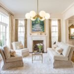 Brass Daisy Tiered Opal Glass Globe Sputnik Chandelier - Image 3