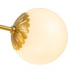 Brass Daisy Tiered Opal Glass Globe Sputnik Chandelier - Image 19